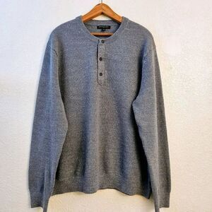 NWOT Banana Republic Textured Henley Sweater: Light Blue XXL: Coastal Casual